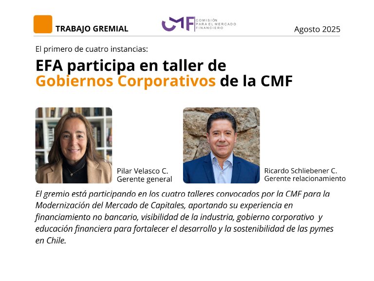 El primero de cuatro instancias: EFA participa en taller de Gobiernos Corporativos de la CMF