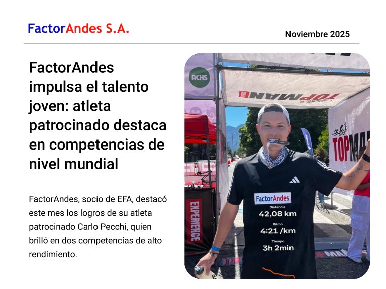 FactorAndes impulsa el talento joven: atleta patrocinado destaca en competencias de nivel mundial